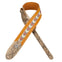 Amumu Suede Leather Jacquard Cotton Inlay Tan Guitar Strap -LE21-TN